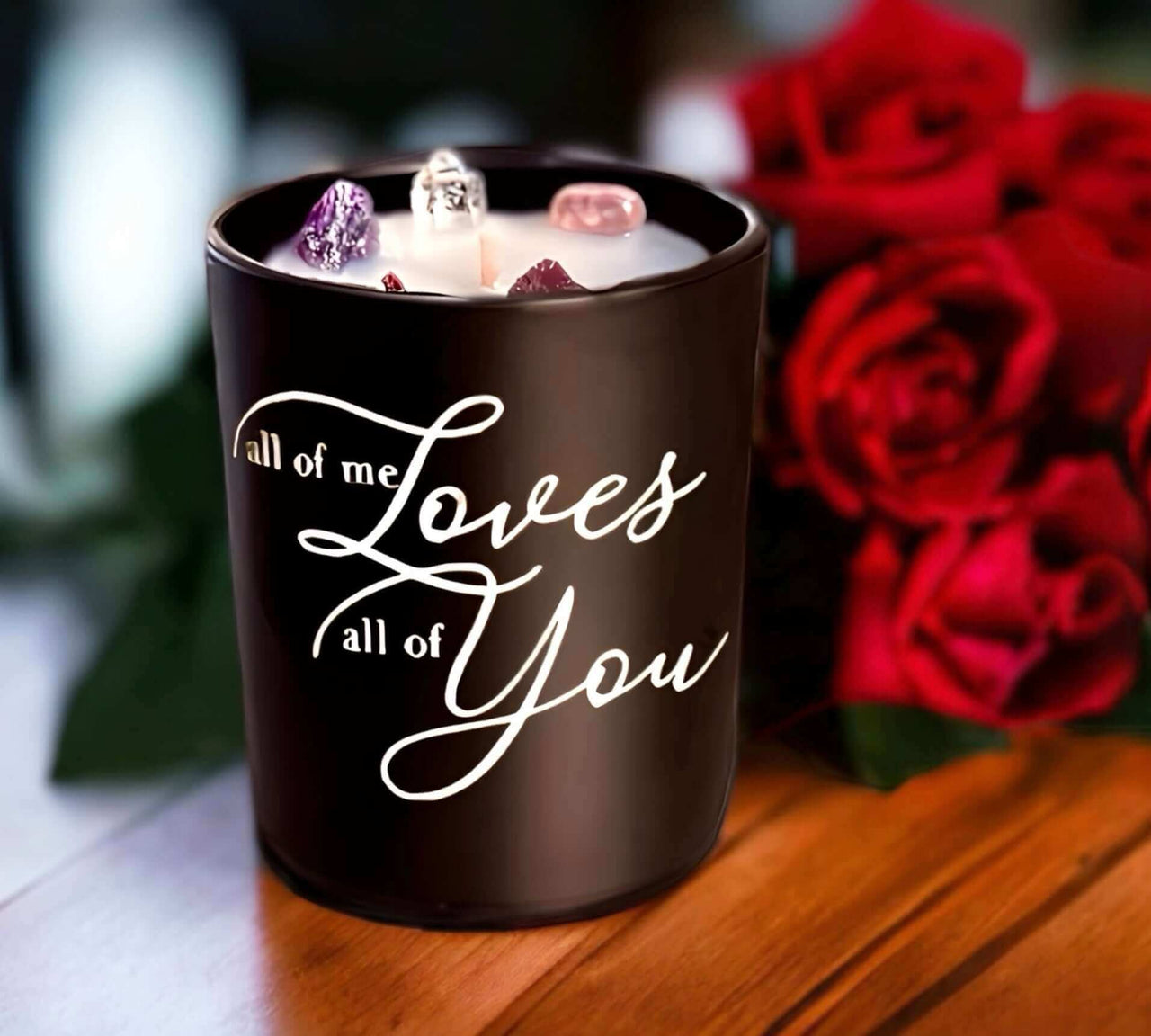 Valentine’s Day Scented Candle | Rose Quartz and Amethyst