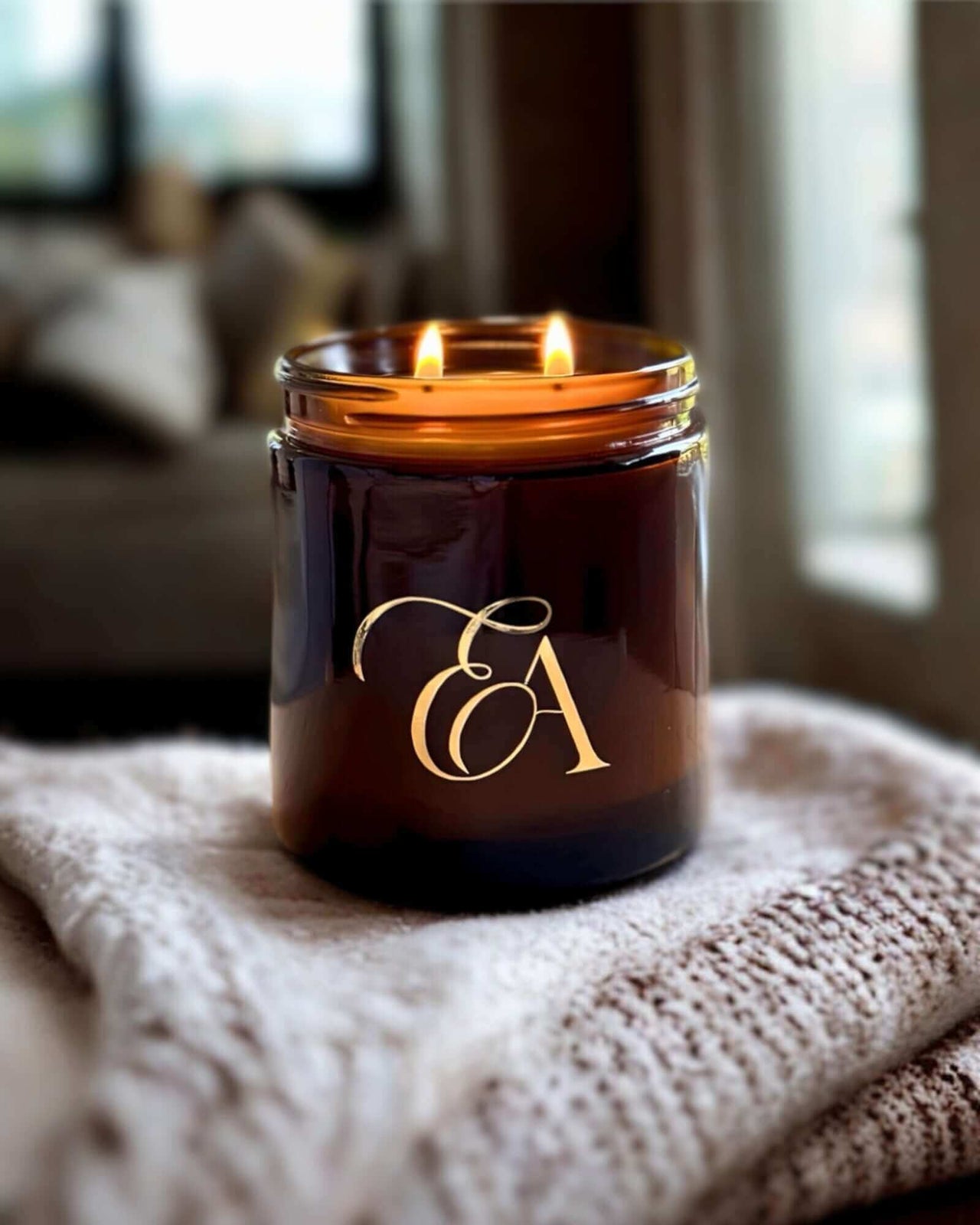 Stunning Amber jar candles 