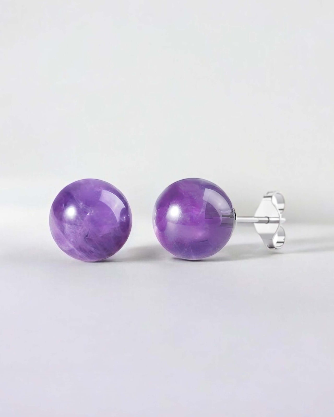 Amethyst Calming Gemstone Earrings | Sterling Silver