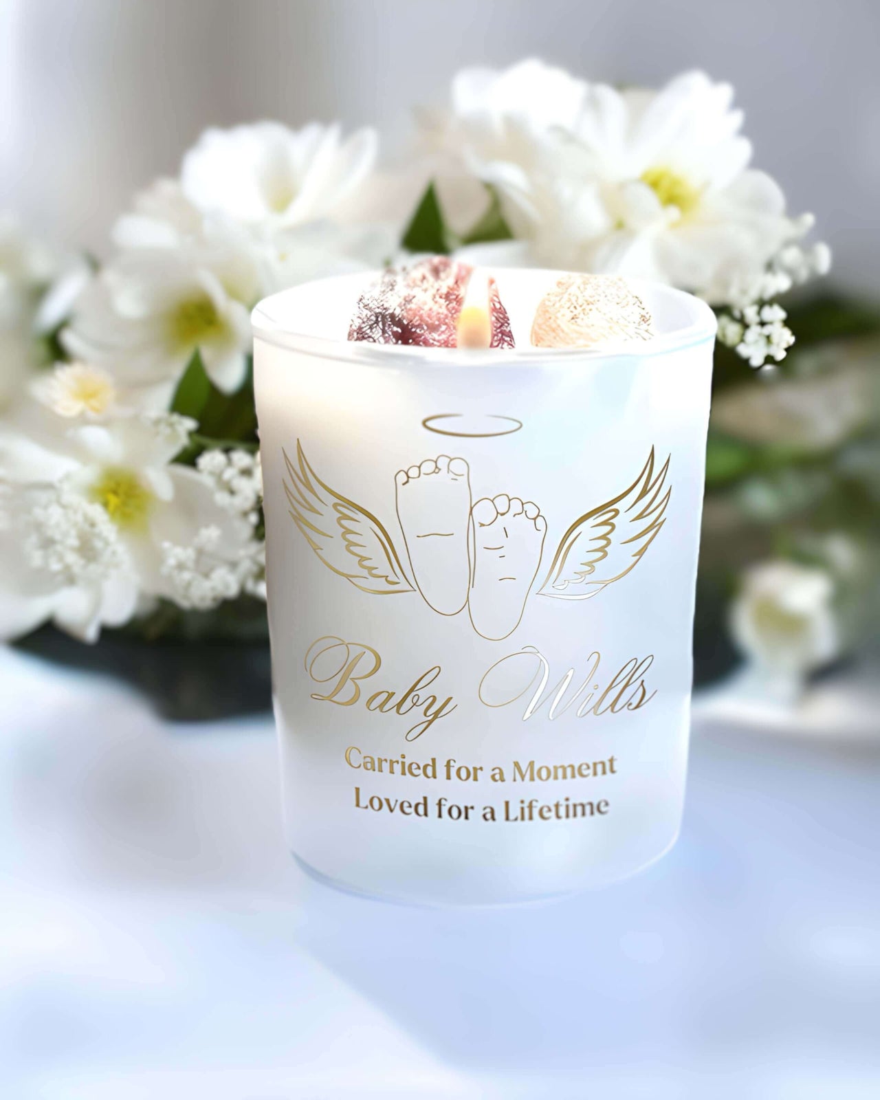 Angel Light tiny toes Custom Baby Bereavement Candle