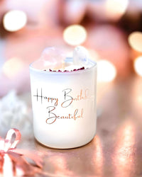 Thumbnail for Happy birthday, beautiful - Candles with rose quartz 