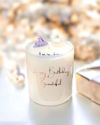 Thumbnail for Happy birthday, beautiful - Candles with rose quartz 