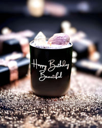 Thumbnail for Happy birthday, beautiful - Candles with rose quartz 