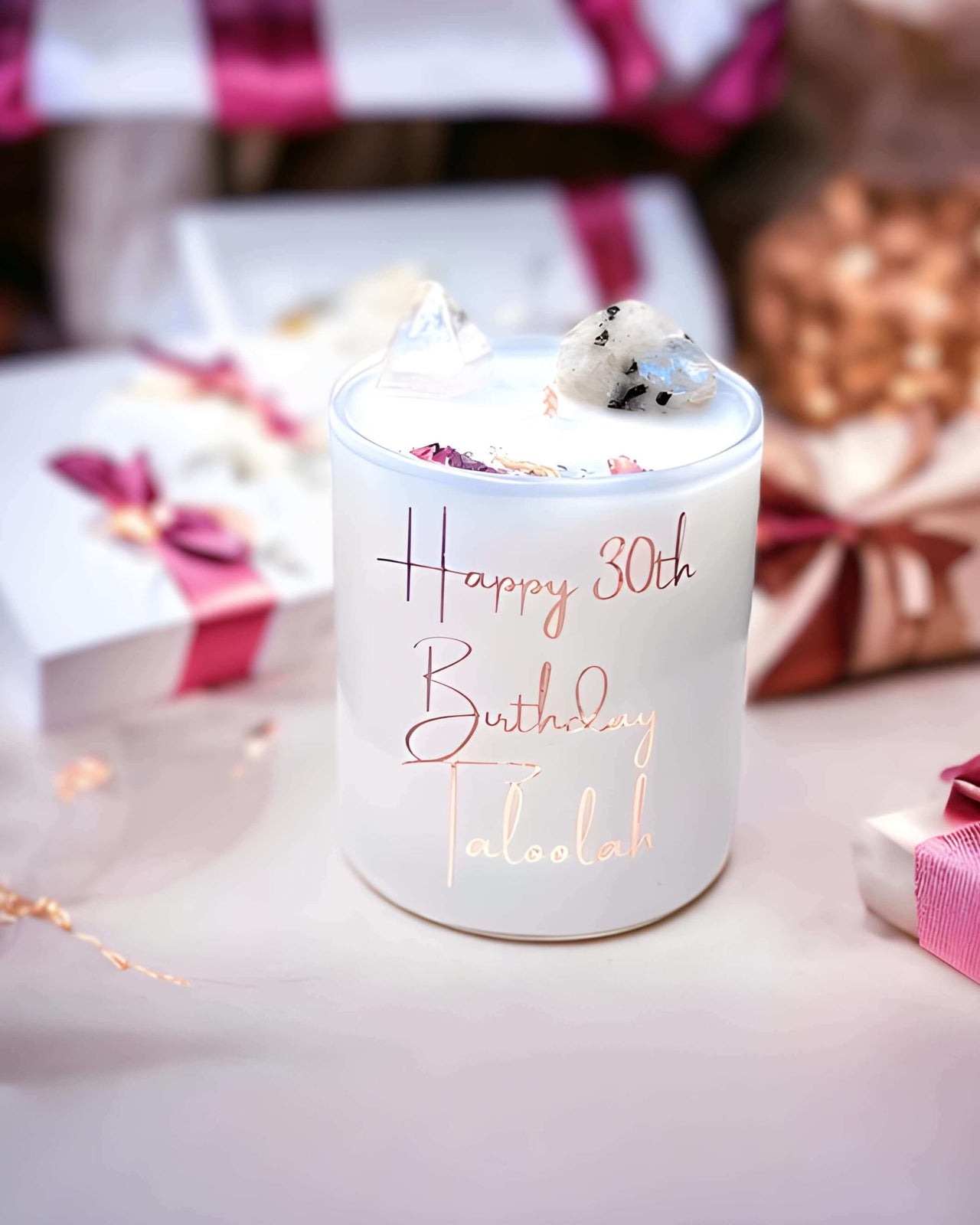 Personalised Birthday Candles - Moonstone