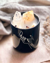 Thumbnail for Butterfly beauty Citrine Crystal Candle in black