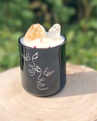 Thumbnail for Butterfly Dream Citrine Crystal Candle in black