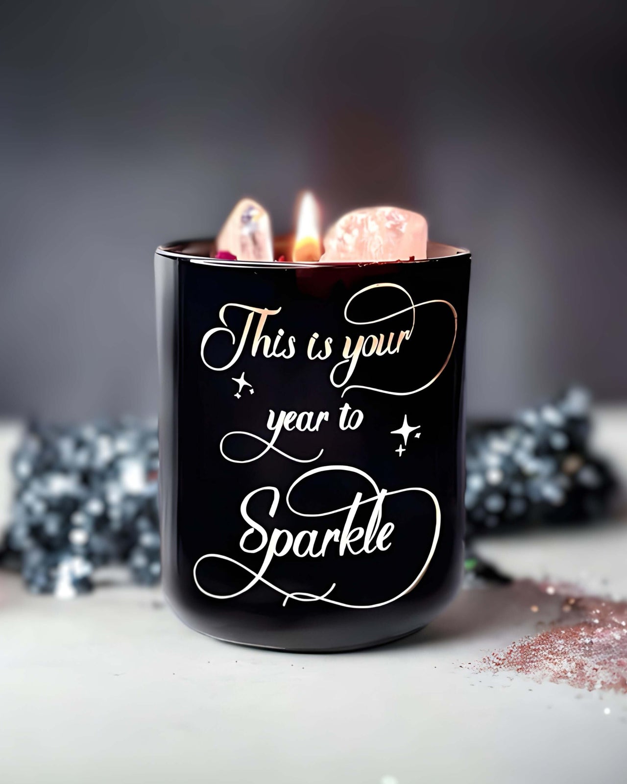 This is your Year to Sparkle | Crystal Candle