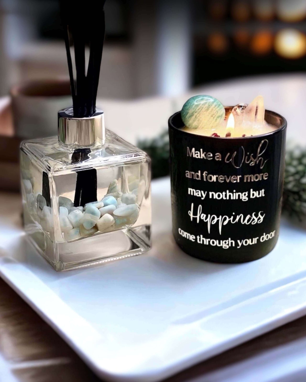 Happy Wishes Candle Gift Set - Amazonite Infusion