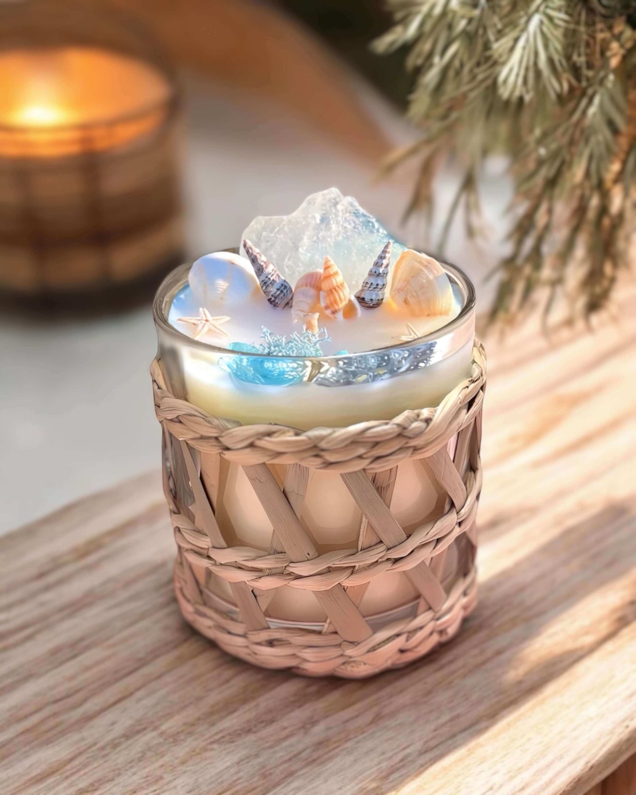 Oceanic Dream Candle | Seashells and Clear Quartz