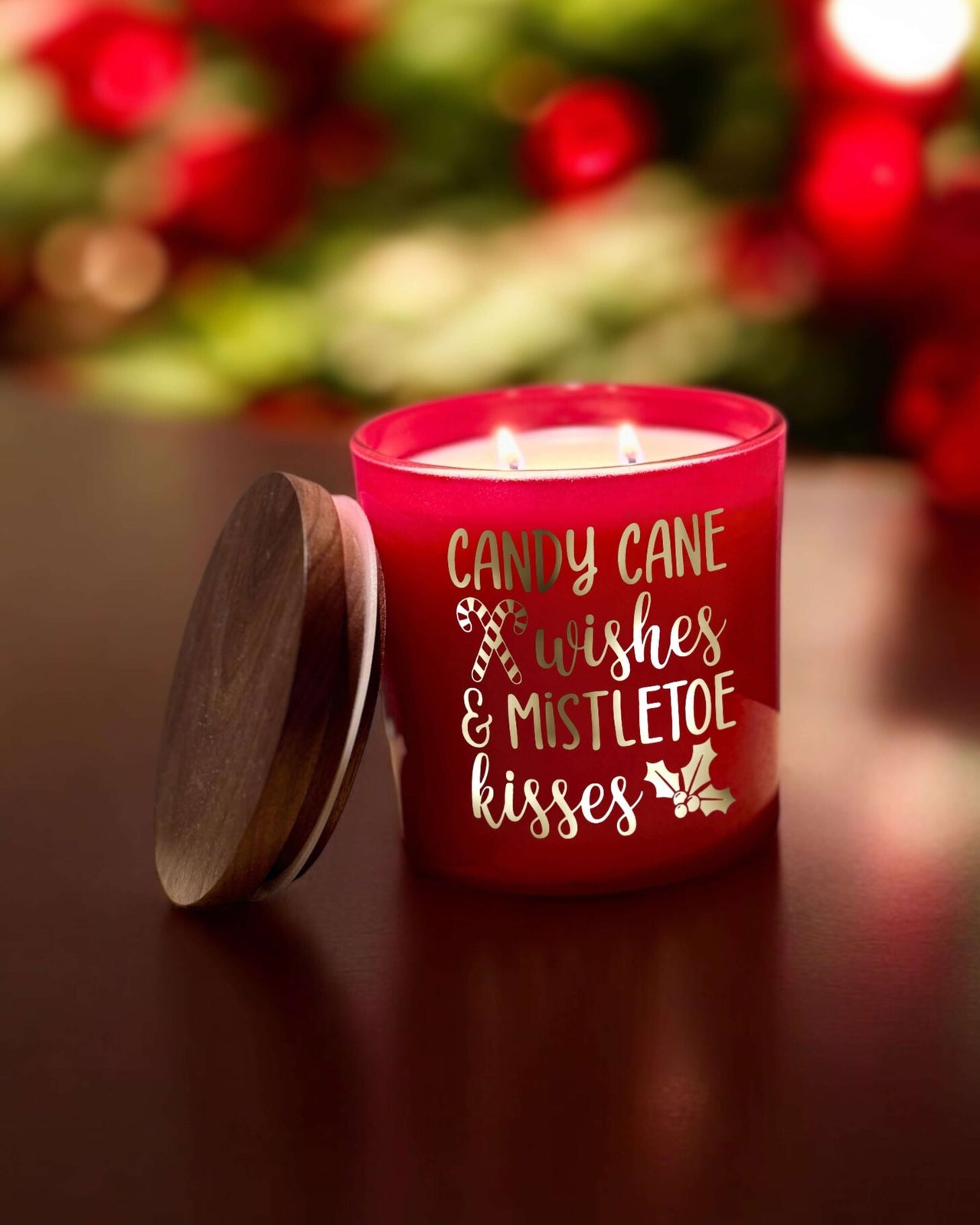 Transform your home into a festive wonderland with our exclusive "Candy Cane Wishes" candle