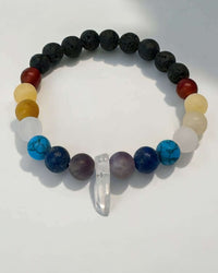 Thumbnail for Amethyst, Lapis Lazuli, Howlite, Rose Quartz, Yellow Aventurine, Orange Calcite and Carnelian Chakra Bracelet.