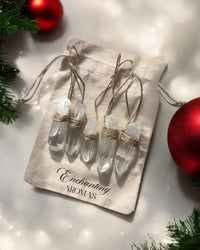 Thumbnail for Natural Clear Quartz Christmas Tree Decorations Set of 5 Ornaments.