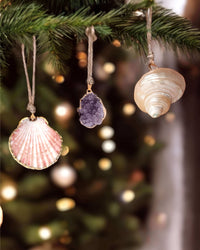 Thumbnail for Exquisite Seashell and Amethyst Gemstone Christmas Ornaments.