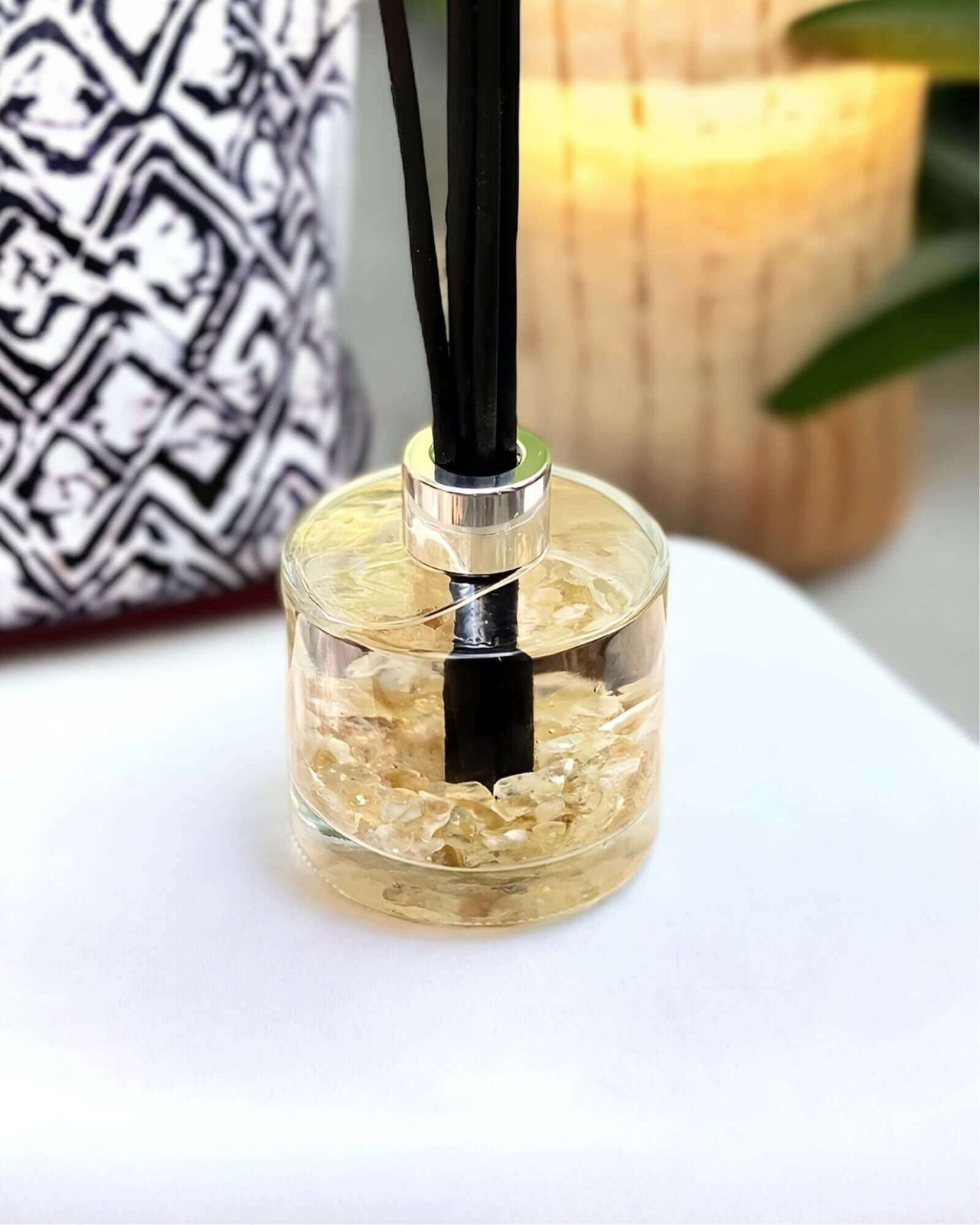 Citrine home fragrance diffuser in silver