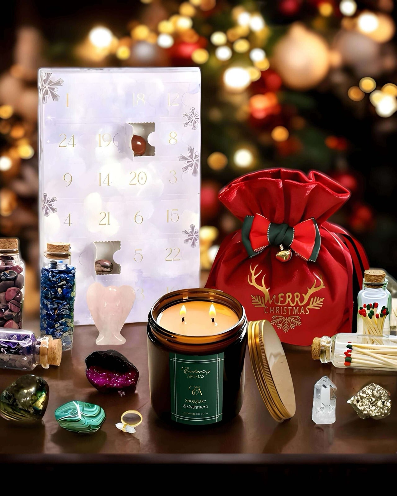 Crystal Gemstone Christmas Candle Advent Calendar 2024