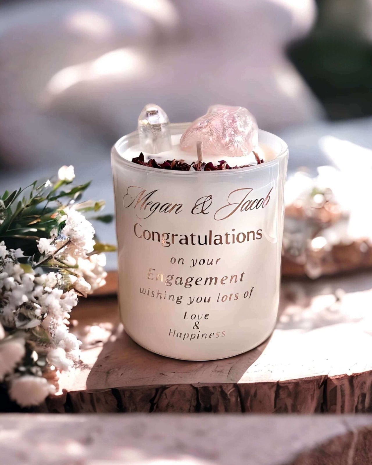 Personalised Engagement Wedding Candles