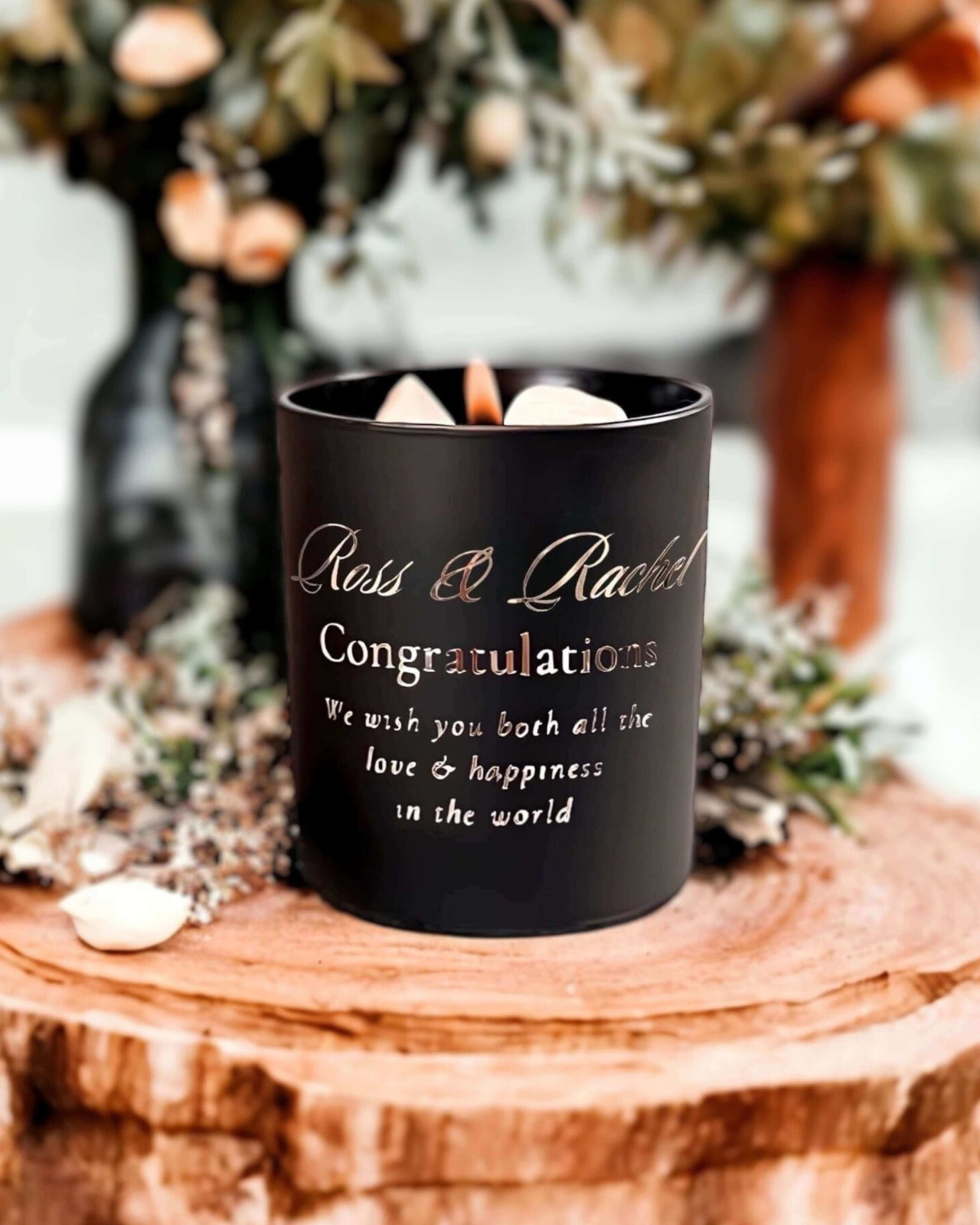 Personalised Engagement Wedding Candles