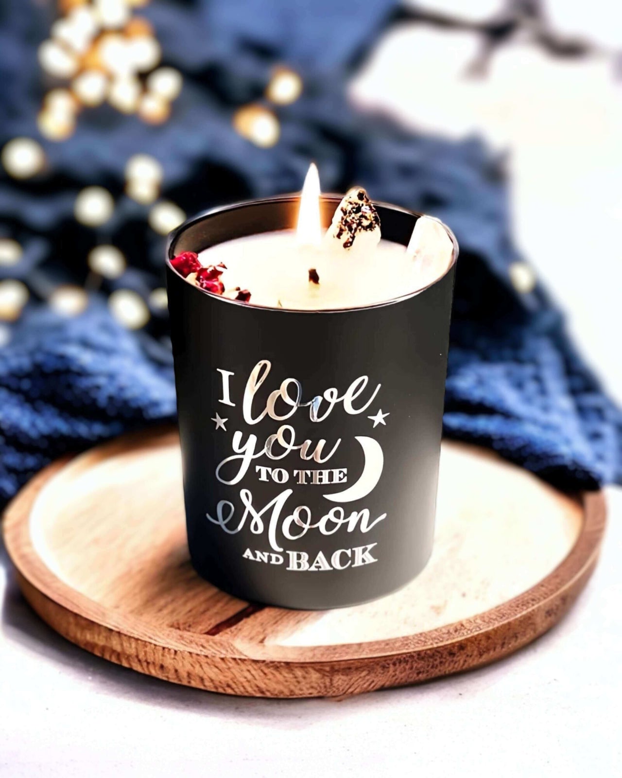 I Love you to the Moon and Back - Rainbow Moonshine Crystal Candles