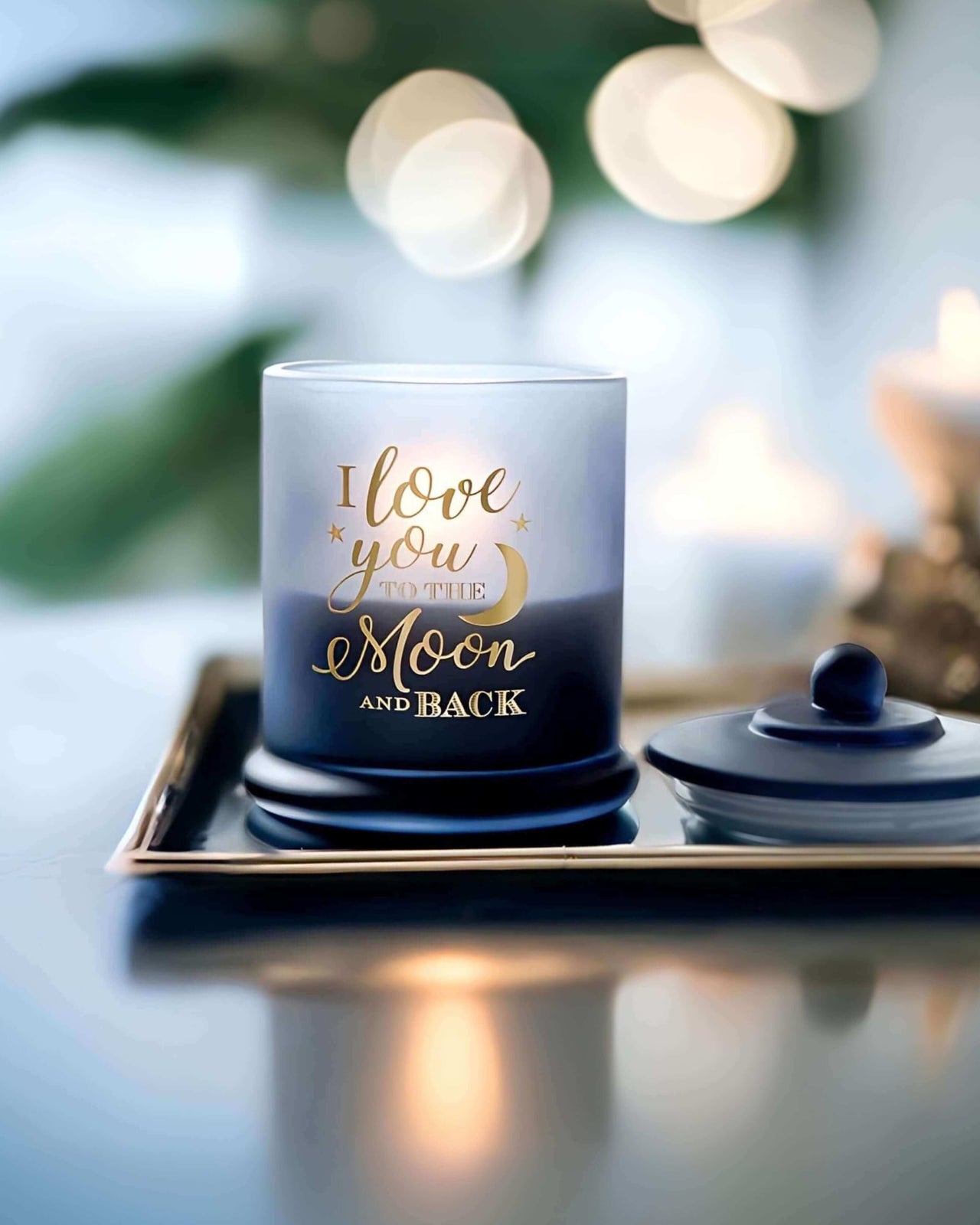 Say I love you in a special way with our exquisite, I Love you to the moon and back candles