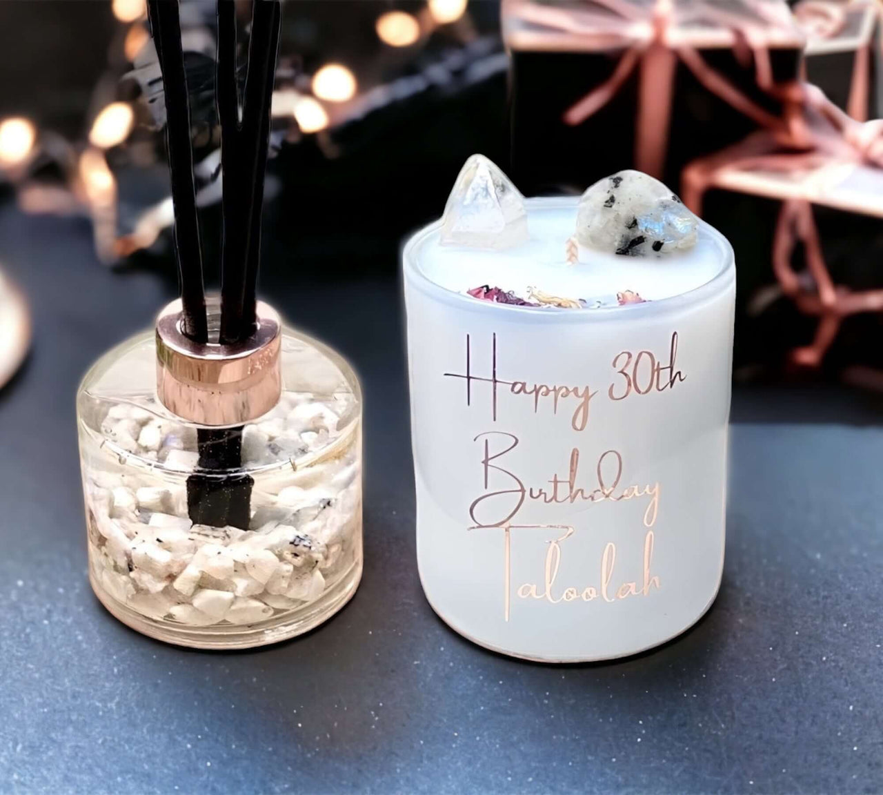 Personalised Birthday Crystal Candle Gift Set - Eau de ParfumCrystal Candle