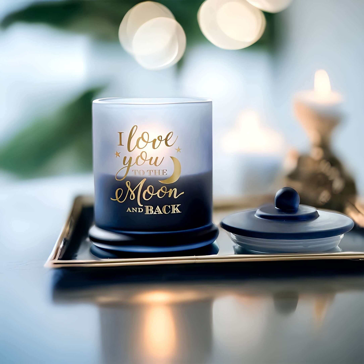 I Love you to the Moon and back - Pyrite Candle - Gift Ideas