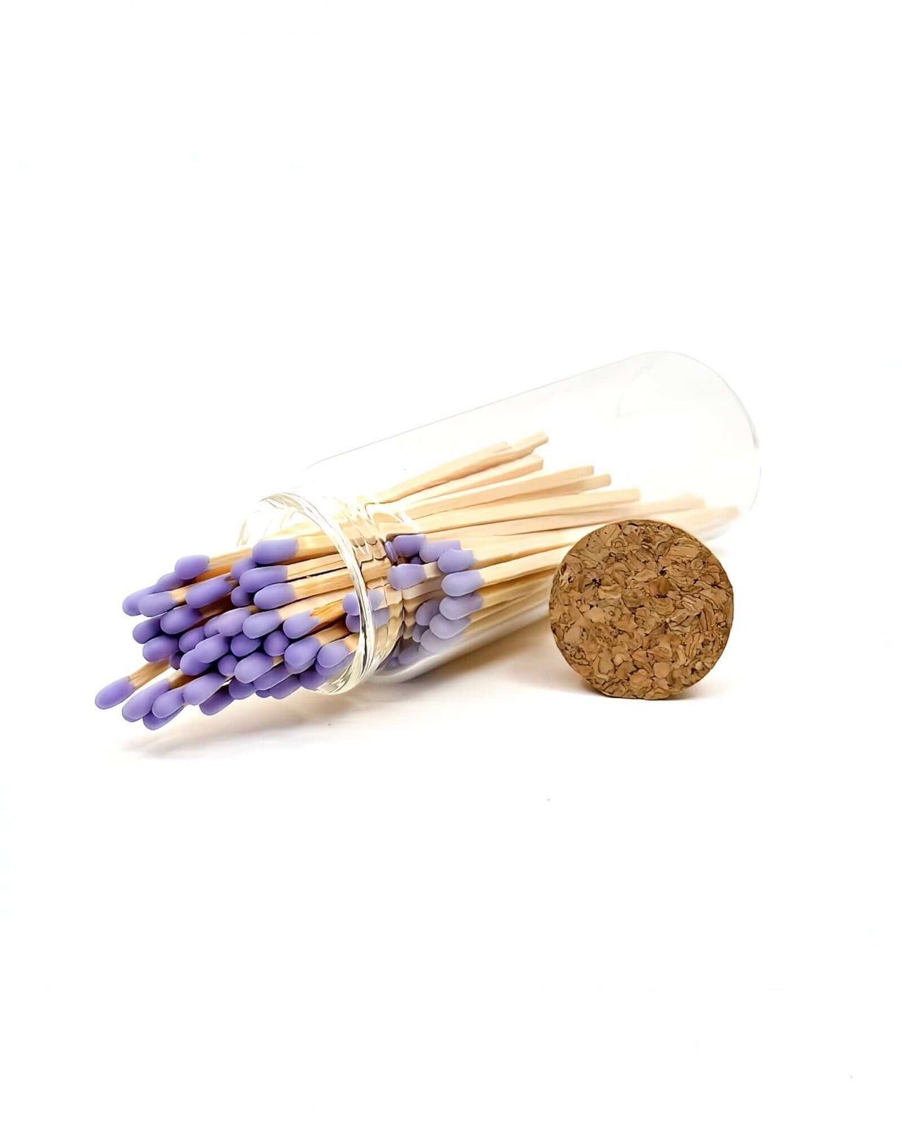 Stylish lilac multicoloured matches come in a mini apothecary jar