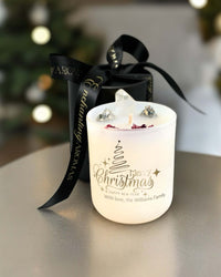 Thumbnail for Merry Christmas from My Family to Yours Candle with Pyrite and Clear Quartz inside. 2024 no.1 Christmas Gift.