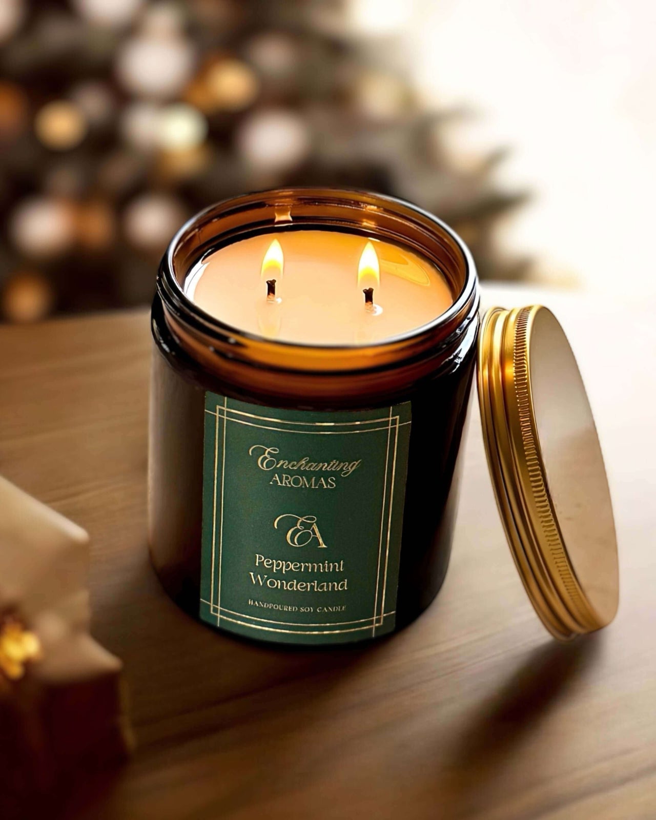 Christmas Wonderland Apothecary Candle, Peppermint Wonderland fragrance.