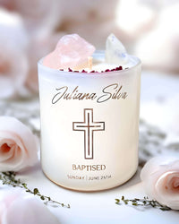 Thumbnail for personalised christening candle are a one-of-a-kind keepsake for your baby's special day.