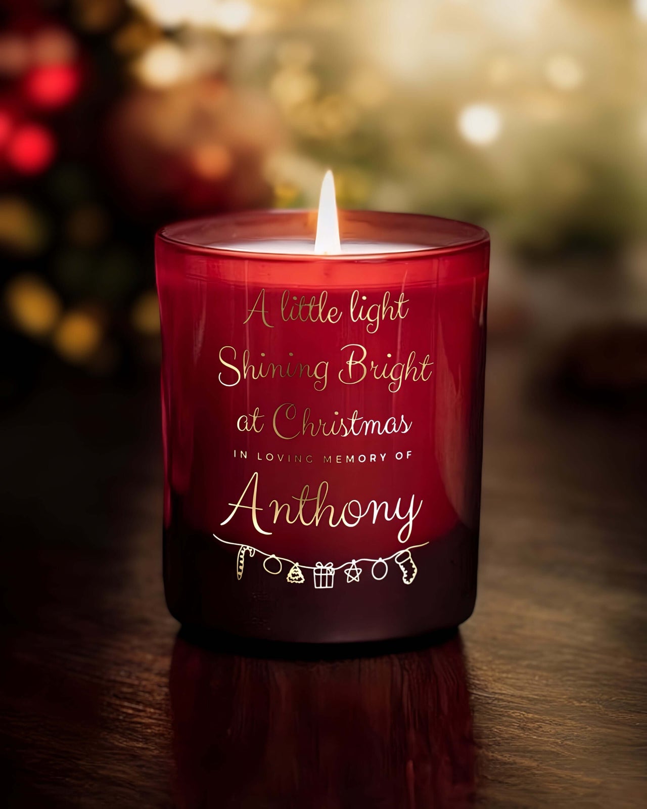 Personalised Christmas Memorial Candle - Honour Loved Ones with a Heartfelt Tribute