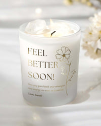 Thumbnail for Personalised Feel Better Soon Candles with Clear Quartz crystals inside.