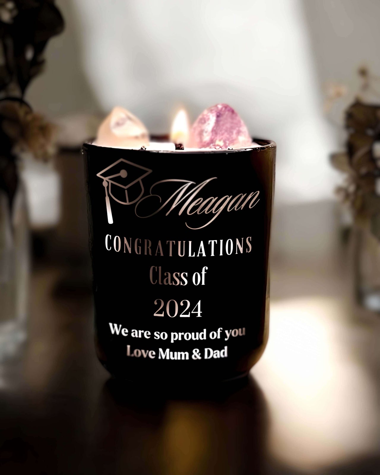 Personalised Graduation Candle - Amethyst