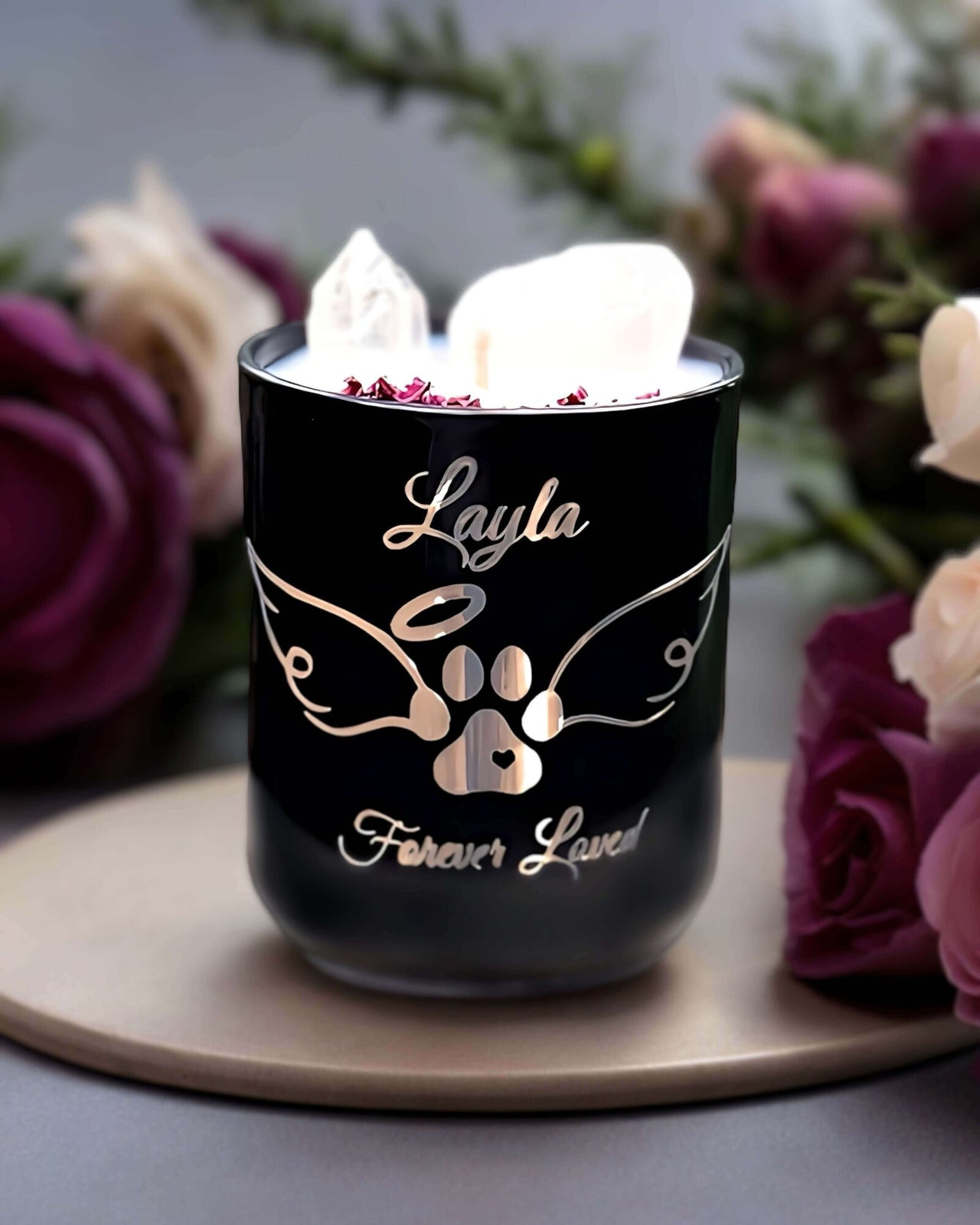 Beloved Pet Memorial Candle | Rose Quartz