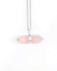 Thumbnail for Rose Quartz Double Terminated Sterling Silver Necklace