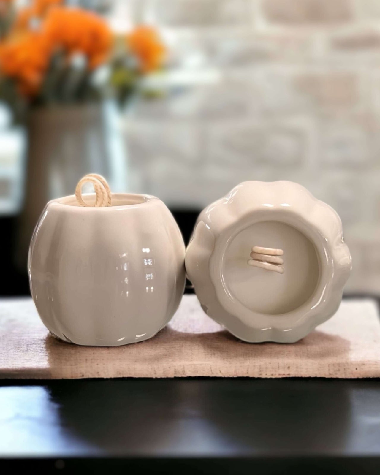 White Pumpkin Halloween Candles