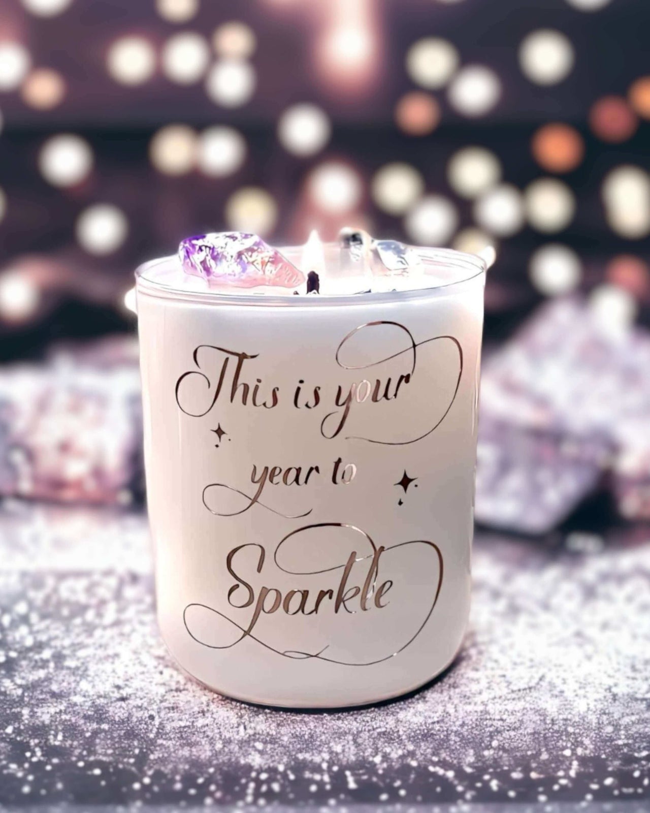 This is your Year to Sparkle | Crystal Candle