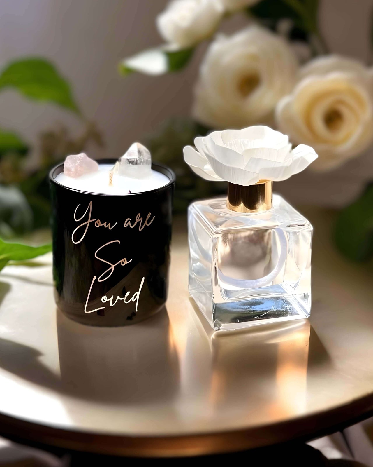 Light up your home and your heart with our “You are so loved” candle and home fragrance diffuser gift set.