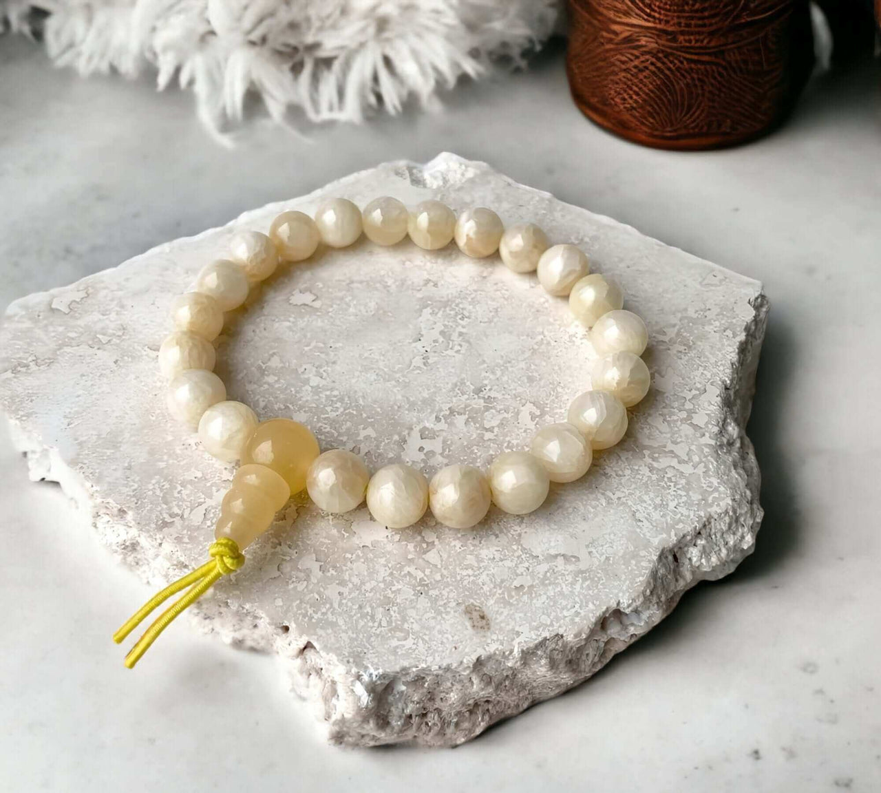 Yellow Calcite Energy Bracelet | 8mm Crystal Gemstone Bracelet | Jewellery Gift Ideas