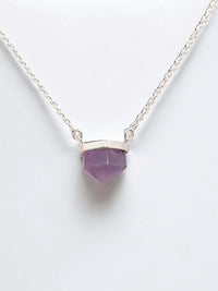 Thumbnail for Amethyst Silver Necklace - Bohemian Style Discover elegance with our Amethyst Pencil Point Sterling Silver Necklace. A perfect blend of bohemian charm and classic luxury.