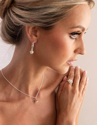 Thumbnail for Discover the Clear Quartz Silver Necklace, a stunning piece of bohemian elegance. Double Pencil Point Clear Quartz for a sophisticated style. $79.95