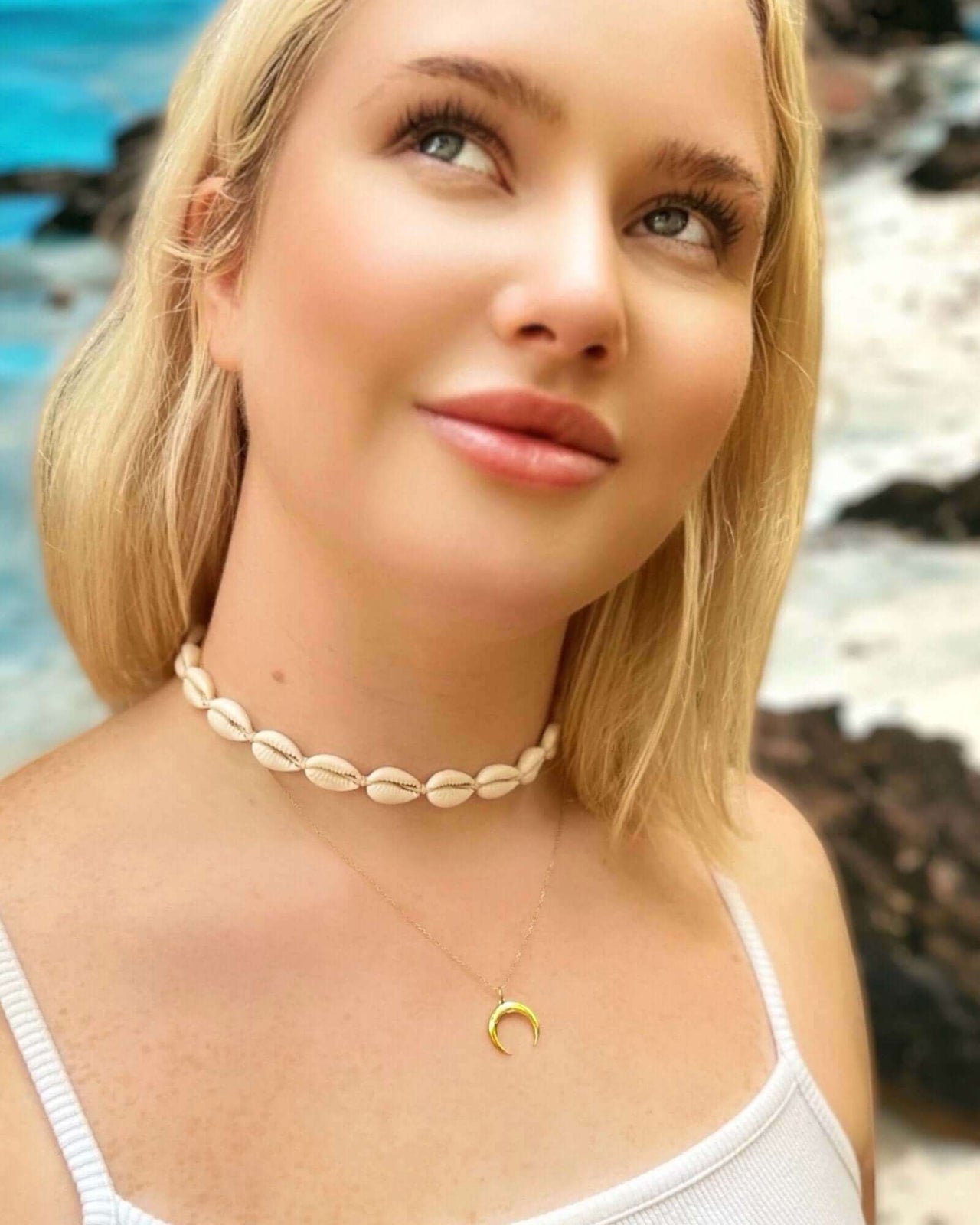 Elevate your style with our Gold Crescent Moon Necklace, a perfect blend of Sterling Silver Moon Pendant elegance and celestial charm. Ideal for everyday wear. $49.00