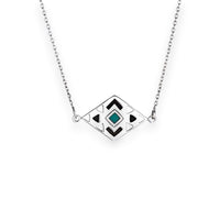 Thumbnail for Turquoise Diamond Necklace - Boho Sterling Silver Jewellery Elevate your style