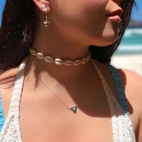 Thumbnail for Turquoise Triangle Necklace - Boho Sterling Silver Pendant $39.00