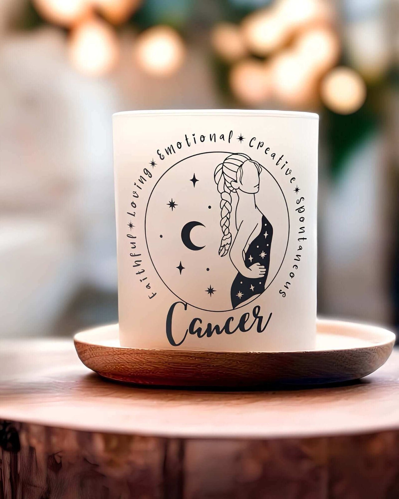 Cancer Zodiac Candle - Adventurine Infused Candle Connect with your Cancerian traits through our Adventurine Infused Candle. A special Zodiac Goddess Candle that fosters emotional resilience and comfort. $49.00