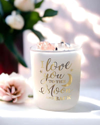Thumbnail for I I Love you to the Moon and Back - Rose Quartz Crystal Candle - A$49 Enchanting Aromas