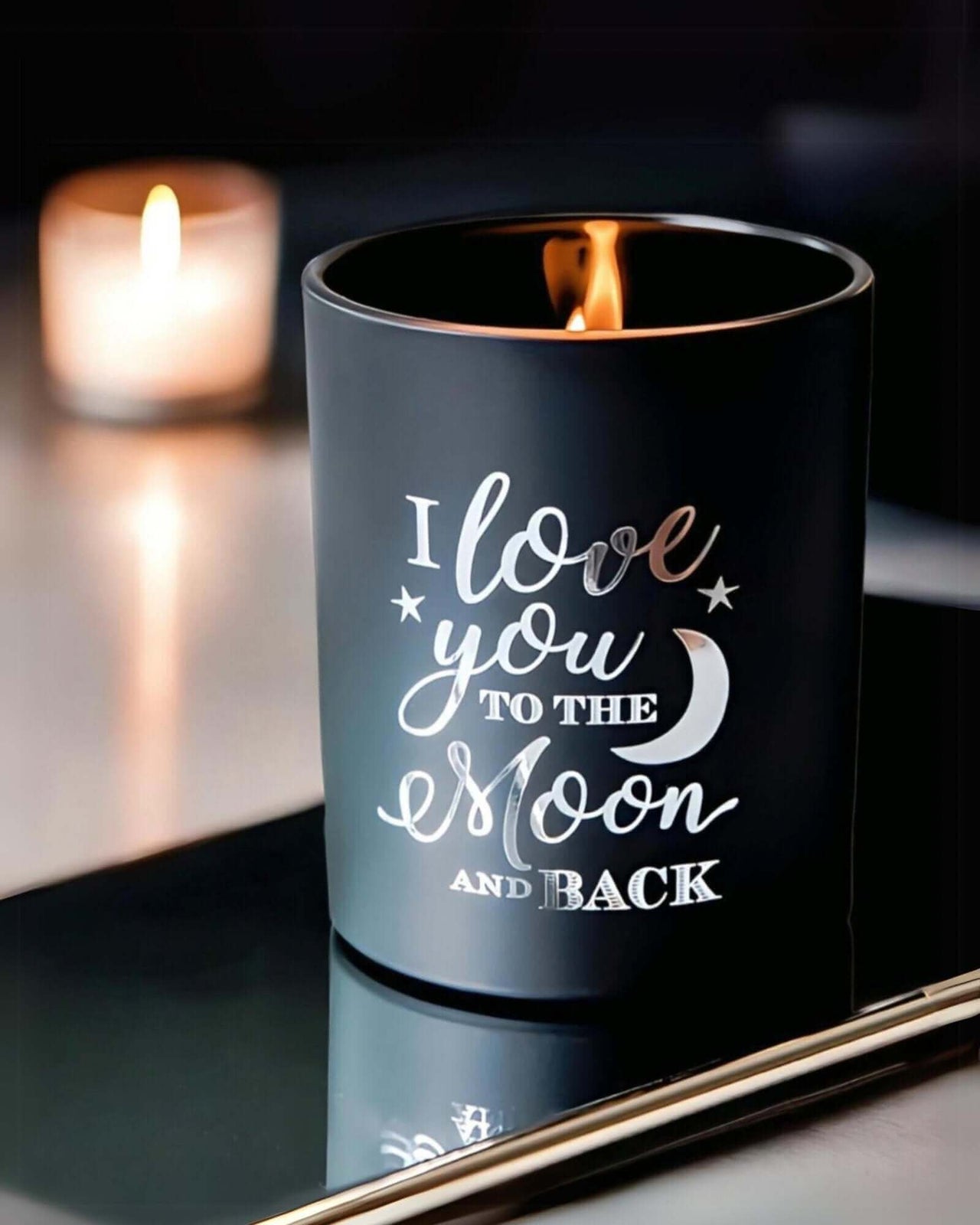 I Love you to the Moon and Back - Rose Quartz Crystal Candle - A$49 Enchanting Aromas