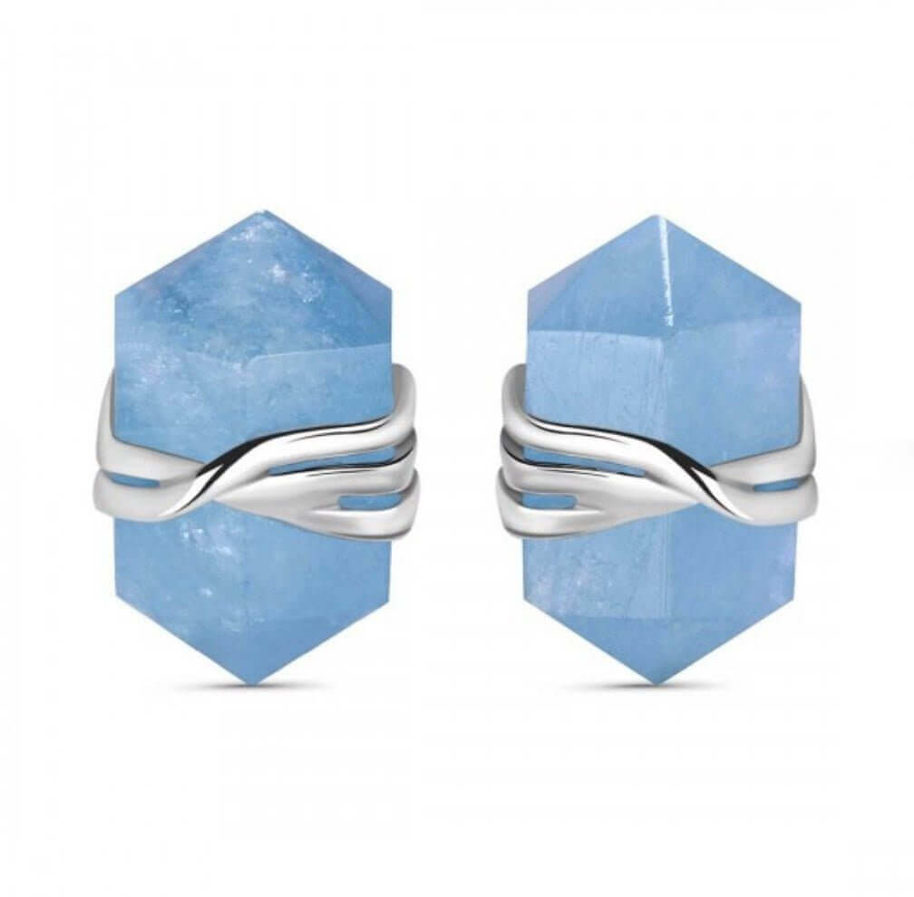 Aquamarine Studs - Silver Elegance $59.95