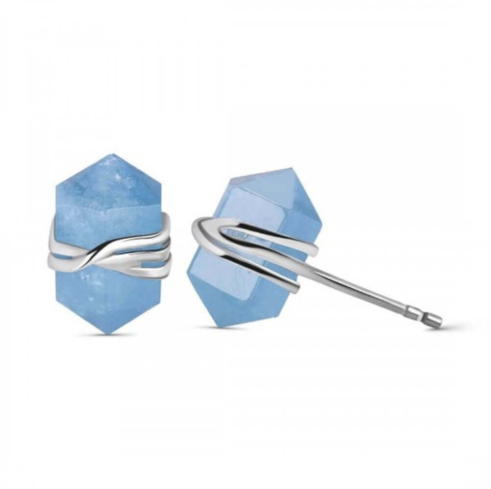 Aquamarine Studs - Silver Elegance $59.95