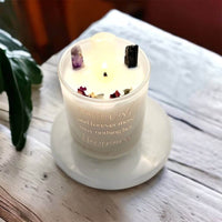 Thumbnail for Housewarming Candle - Selenite, Black Tourmaline and Amethyst InfusionCrystal housewarming candle