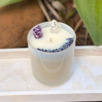 Thumbnail for Amethyst Infused Candle - Serene Aroma Indulge in tranquility with our Amethyst Crystal Candle. Handcrafted with natural soy wax for a peaceful and healing aromatherapy experience.